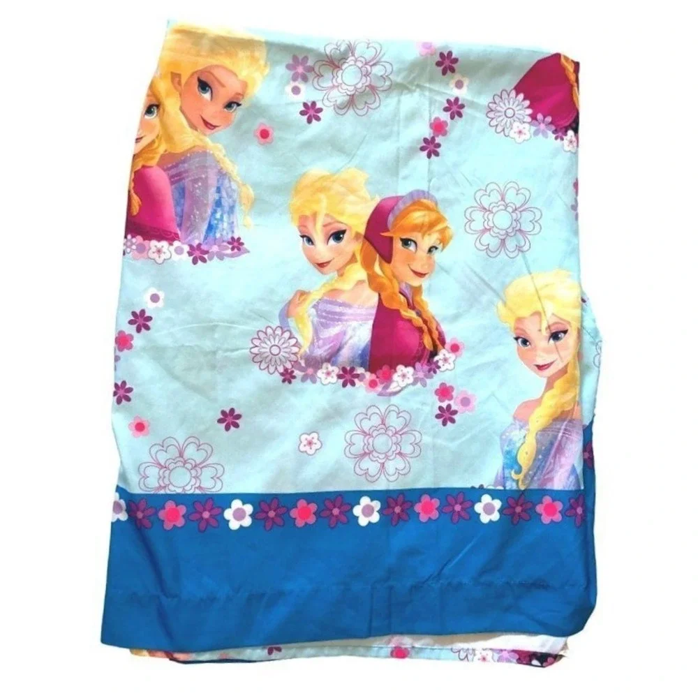 Disney Frozen + stripe‎ pattern bundle of 2 flat  twin sheets OS